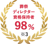 葬祭ディレクター資格保持者98%